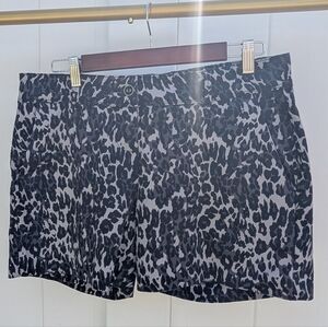 2/$20 Isaac Mizrahi Women's Black and Gray Leopard Print Shorts